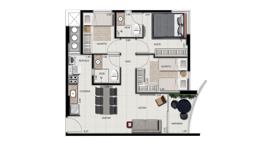 planta 3 quarto terminações 01, 02, 06 e 07